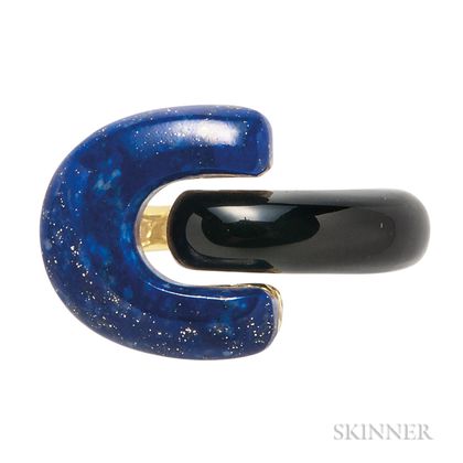 18kt Gold, Lapis, and Onyx Ring