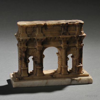 Grand Tour Siena Brocatelle Marble Model of the Arch of Constantine