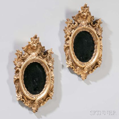 Pair of Baroque-style Gilded Mirrors