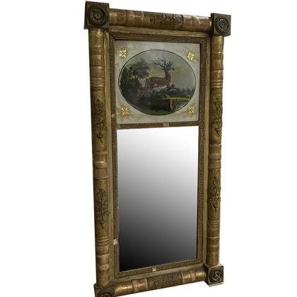 Federal Gilt and Reverse-painted Split-baluster Mirror
