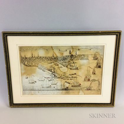Framed Reproduction Paul Revere Engraving of the British Landing in Boston