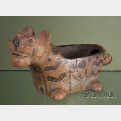 Pre-Columbian Polychrome Pottery Effigy Bowl