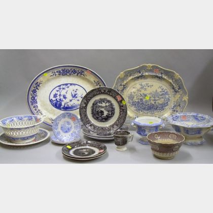 Ten Pieces of Assorted Staffordshire and Six Pieces of Mulberry Ironstone Tableware