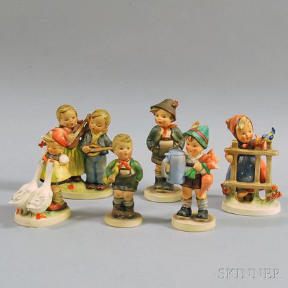 Six Ceramic Hummel/Child Figures/Figural Groups