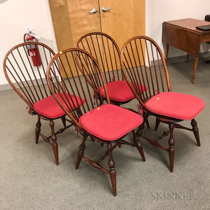 Set of Four D.R. Dimes Reproduction Bow-back Windsor Chairs