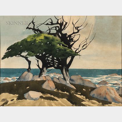 James March Phillips (American, 1913-1981) Cypress Tree, California Coast