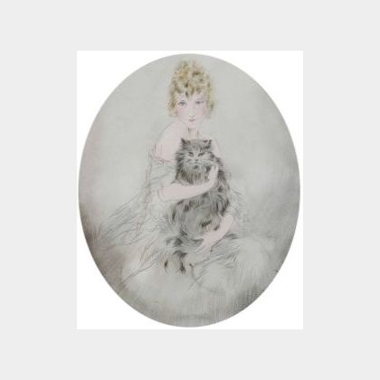 Attributed to Louis Icart (French, 1888-1950) Her Pet