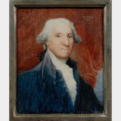Italian School Portrait Miniature of George Washington