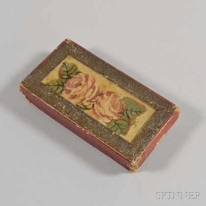 Rectangular Trinket Box with Floral-decorated Velvet Top