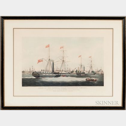 "Ships of the General Steam Navigation Company" Aquatint with Engraving