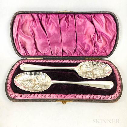 Pair of Silver-plated Fruit Servers