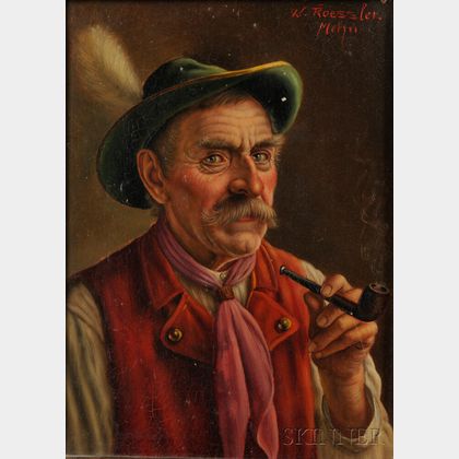Walter Roessler (German, 1893-1960) Pair of Portaits of Bavarian Farmers