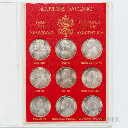 Vatican Commemorative Nine-coin Set. Estimate $40-60
