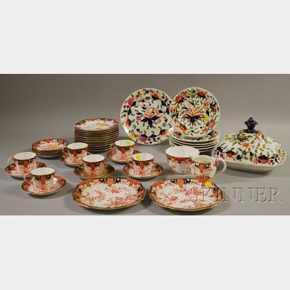 Two English Decorated Ceramic Partial Luncheon and Tea Services