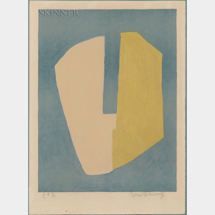 Serge Poliakoff (Russian, 1906-1969) Composition jaune et bleue