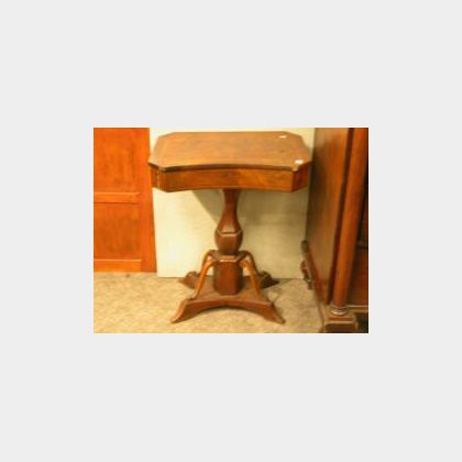 Late Biedermeier Inlaid Mahogany Sewing Table. 
