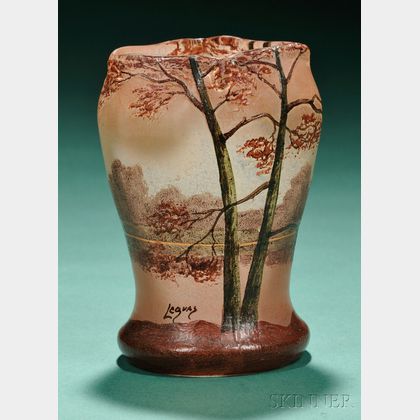 Legras Enamel Decorated Vase