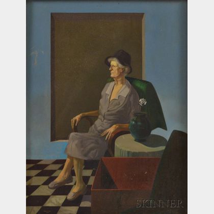 American School, 20th Century Contemplative Woman Sitting in a Chair