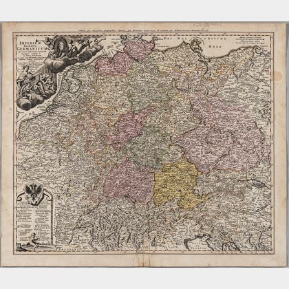 Germany, Holy Roman Empire, Northeastern Europe. Johann Baptist Homann (1664-1724) Imperium Romano-Germanicum in Suos Circulos Divisum.
