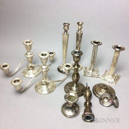 Group of Weighted Sterling Silver Candlesticks