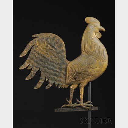 J. Howard Gilt Zinc and Copper Rooster Weather Vane