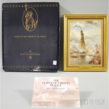 Bing & Grondahl Commemorative Porcelain Plaque of the Statue of Liberty