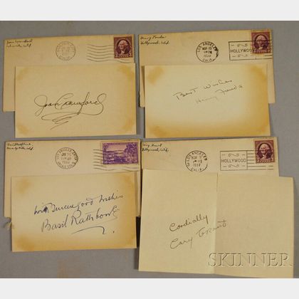 Cary Grant, Henry Fonda, Joan Crawford, and Basil Rathbone Autographs