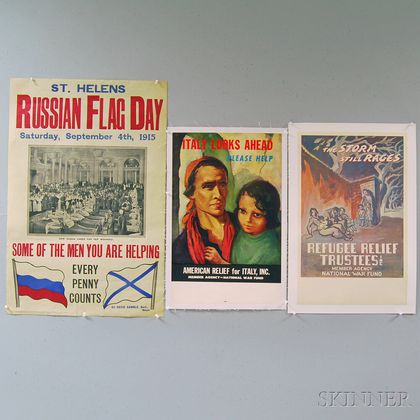 Five WWII Lithograph War Relief Posters
