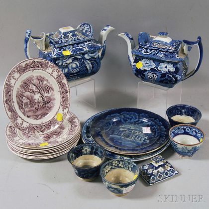 Seventeen Pieces of English Pottery