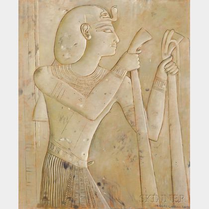 Joseph Lindon Smith (American, 1863-1950) Seti Offering Ceremonial Garments to Horus