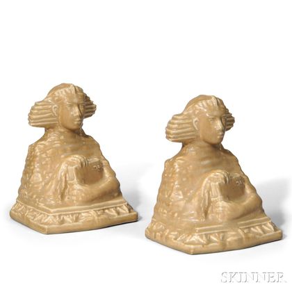 Rookwood Pottery Sphinx Bookends 
