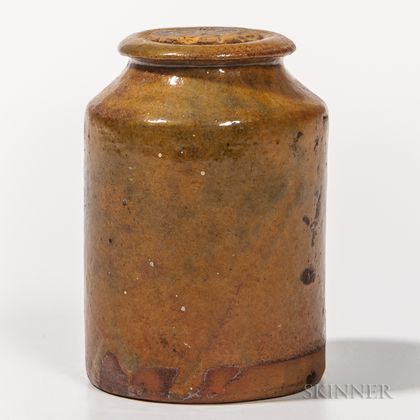 Miniature Glazed Jar Made for Mary W. Brewster