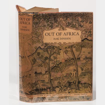 Dinesen, Isak (1885-1962) Out of Africa , First Edition in Dust Jacket.