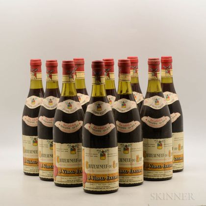 J. Vidal Fleury Chateauneuf du Pape 1971, 10 bottles 