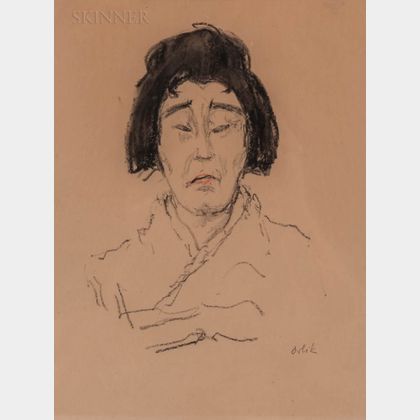 Emil Orlik (Czech, 1870-1932) Portrait of an Asian Woman