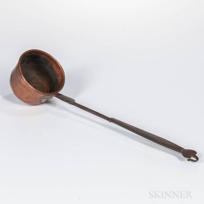 Wrought Iron and Copper Dipper with Brass Inlay