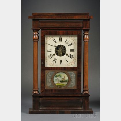 Bloomer and Sperry Mahogany Portico Shelf Clock