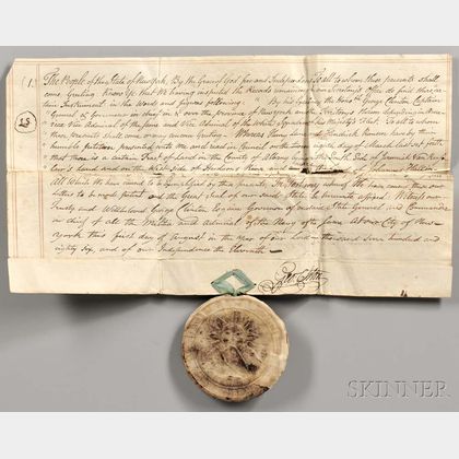 Prévost, Augustine (1723-1786) Two Parchment Documents [and] Three Others Signed by George Clinton.
