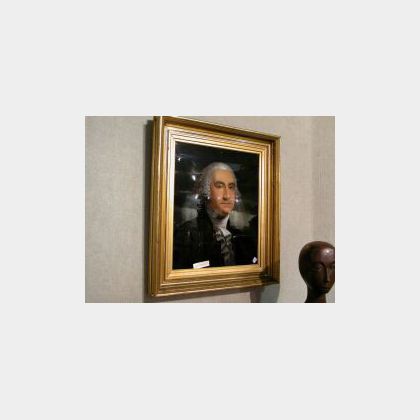 Portrait of George Washington Reverse-Painted on Glass