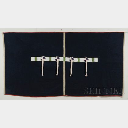 Plains Trade Cloth Blanket with Beaded Hide Blaket Strip