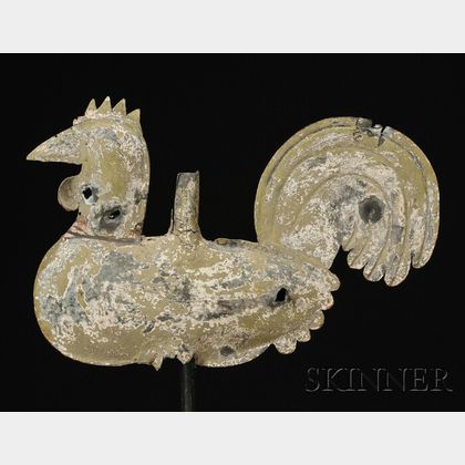 Painted Sheet Copper Rooster Weathervane