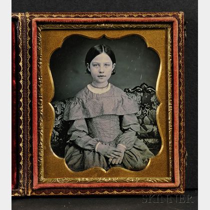 Sixth Plate Daguerreotype Portrait of a Young Girl