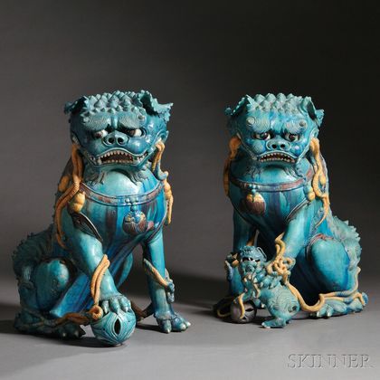 Pair of Large Buddhist Lions
