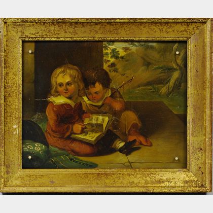 Continental School, 19th Century Genre Scene with Two Children.