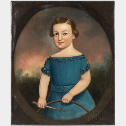 Joseph Goodhue Chandler (Massachusetts, 1813-1884) Portrait of a Boy in a Blue Dress