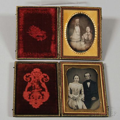 Two Quarter-plate Daguerreotype Husband and Wife Portraits