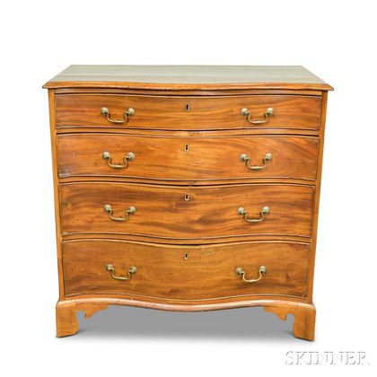 George III Mahogany Serpentine-front Chest of Drawers