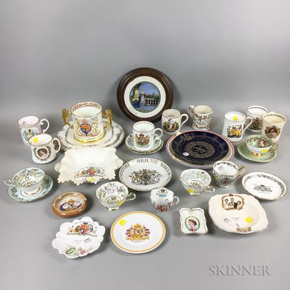 Twenty-six Most British Royal Commemorative Ceramic Items. Estimate $20-200