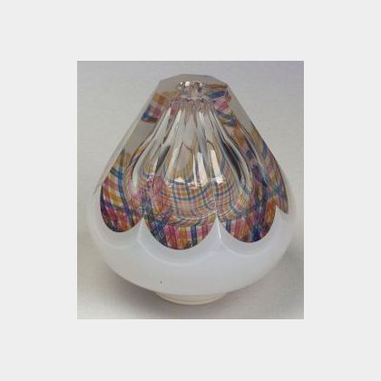 Gary Beecham Art Glass &#34;Faceted Textile Vessel,&#34;