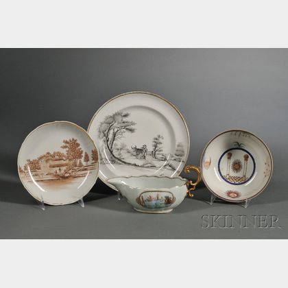 Four Chinese Export Porcelain Items